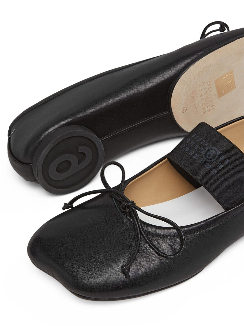 Mm6 By Maison Margiela Minimalist Black Flats With Delicate Bow Detail