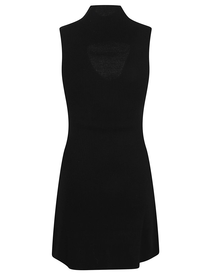 Diesel Sleeveless Ribbed Knit Dress With Subtle V-Neckline