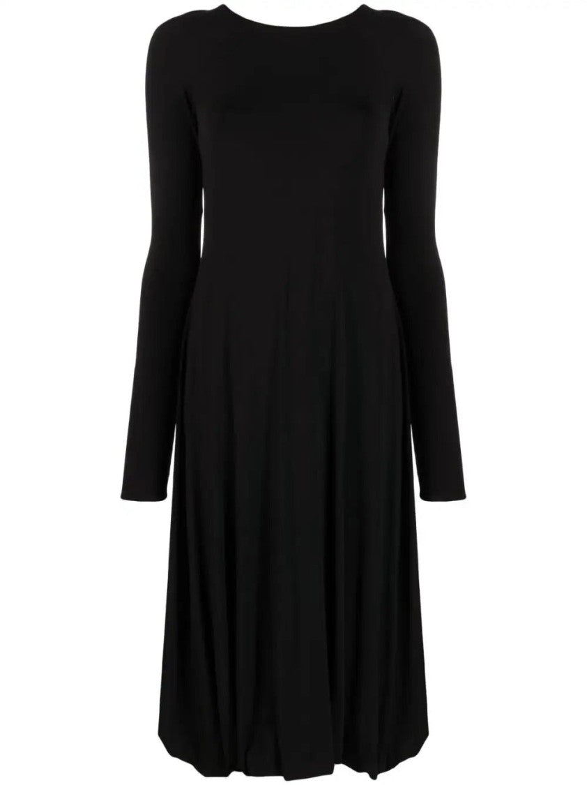 Jil Sander Black Midi Dress With Fitted Bodice