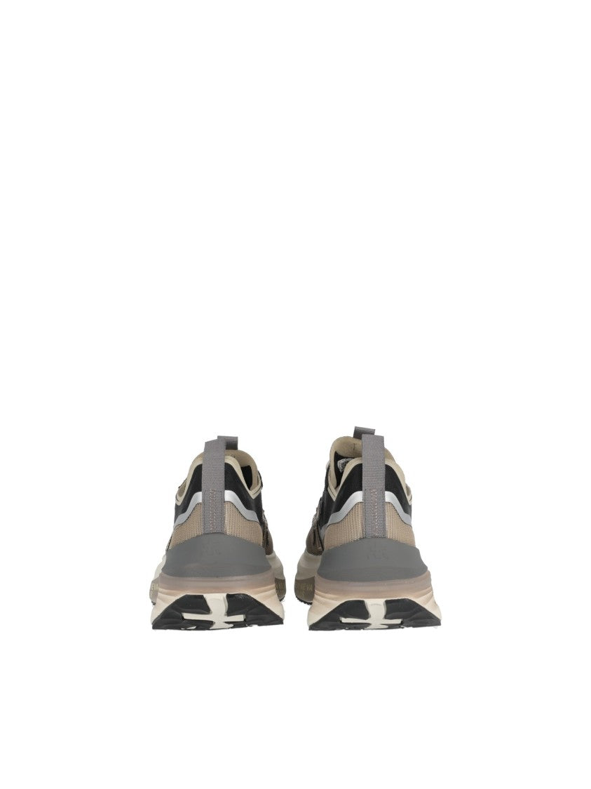 Premiata Hill0.1 Black Gold Sculpted Sneakers