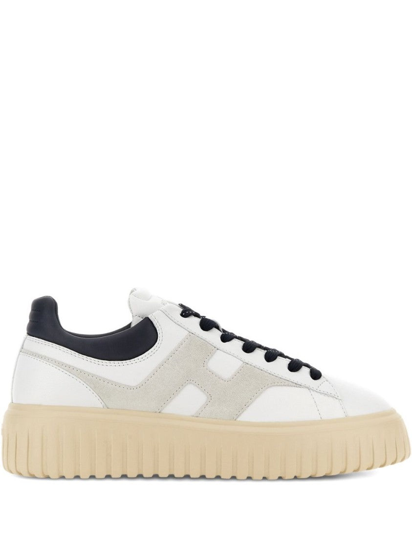 Hogan Bianco E Blu Sneakers With Leather Accents
