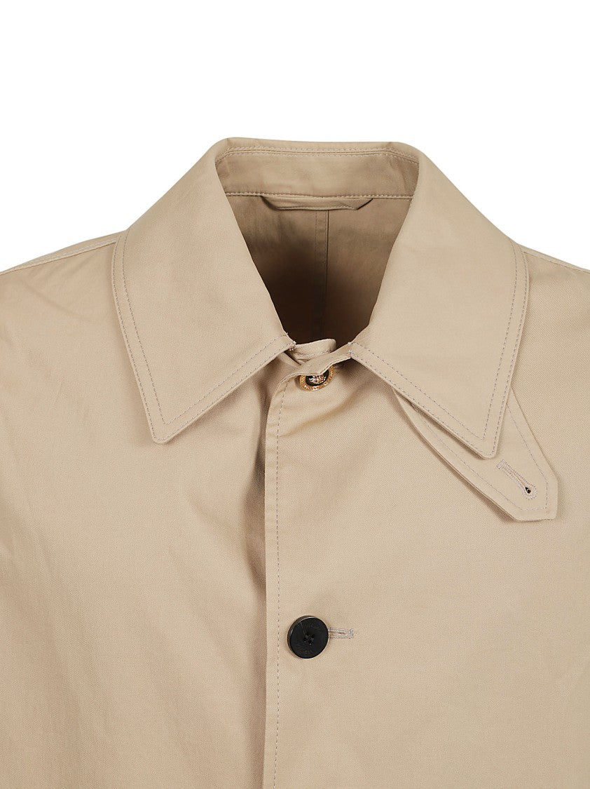 Versace Classic Button-Down Coat With Intricate Pattern