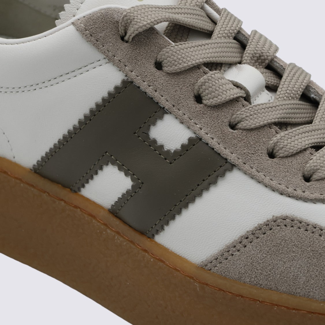 Hogan Platform Sneakers With Taupe Suede Accents