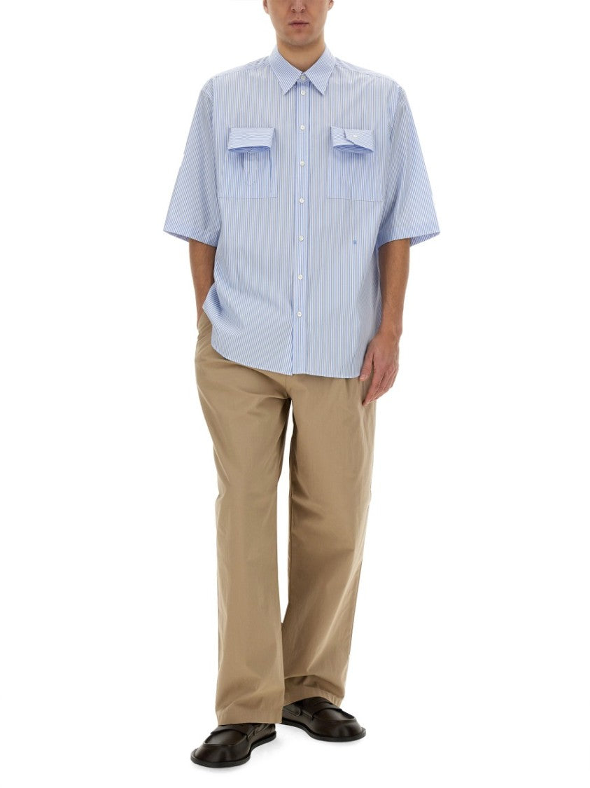 Moschino Wide-Fit Relaxed Cotton Blend Pants