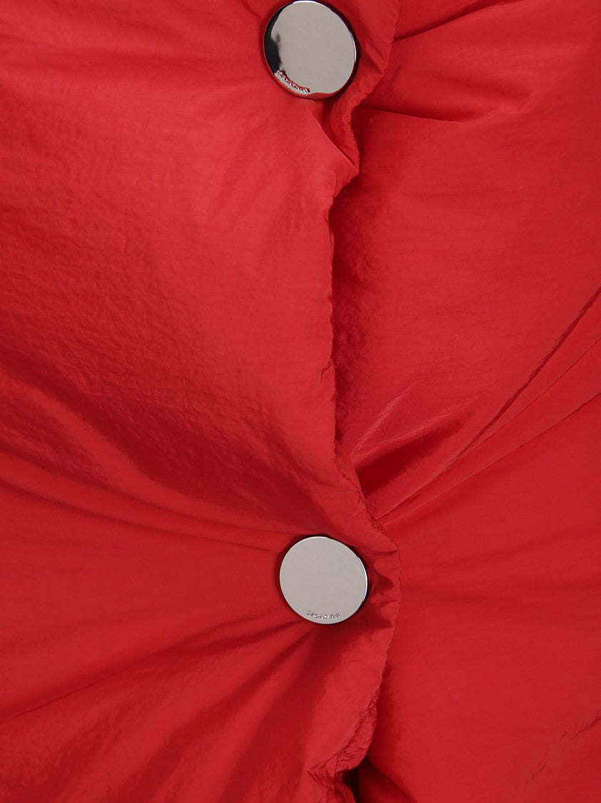 Sportmax Large Technical Fabric Scarf With Button Closure In Intense Red