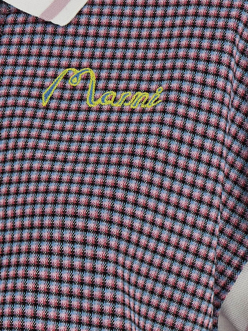 Marni Check Viscose Blend Polo Shirt