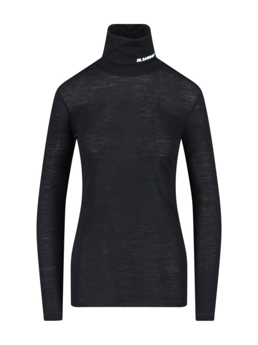 Jil Sander Logo Turtleneck – Black