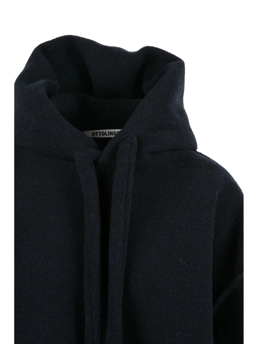 Ottolinger Black Polyester-Blend Felted Anorak Coat