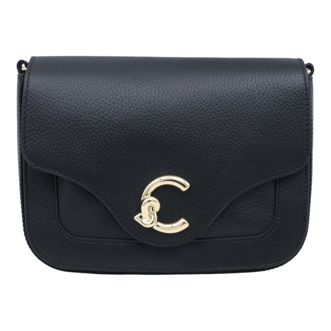 Coccinelle Structured Pebbled Handbag With Gold-Tone Clasp