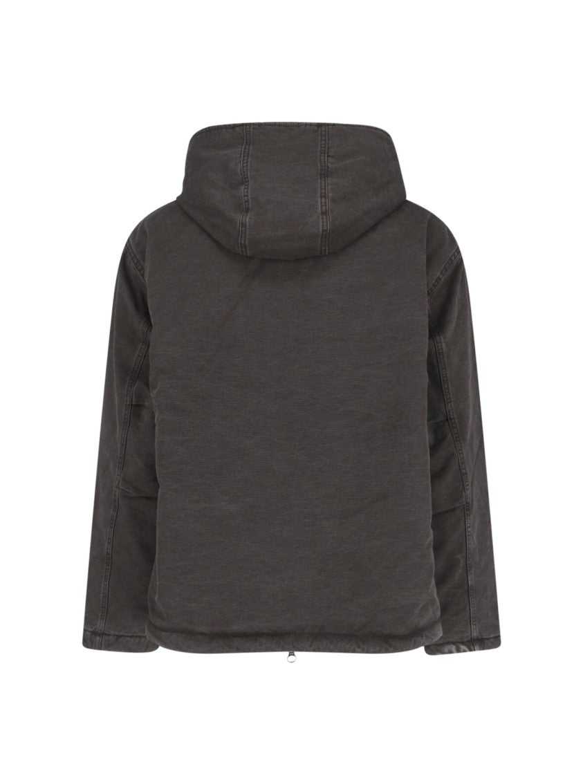 Carhartt Wip Contrast Lined Cotton Hooded Jacket With Zip Closure