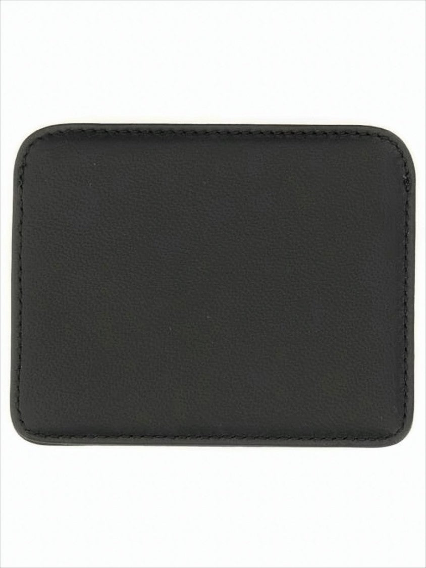 Vivienne Westwood Rectangular Black Polyurethane Card Wallet With Orb Motif