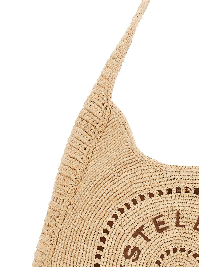 Stella Mccartney Logo Small Hobo Eco Crochet Raffia