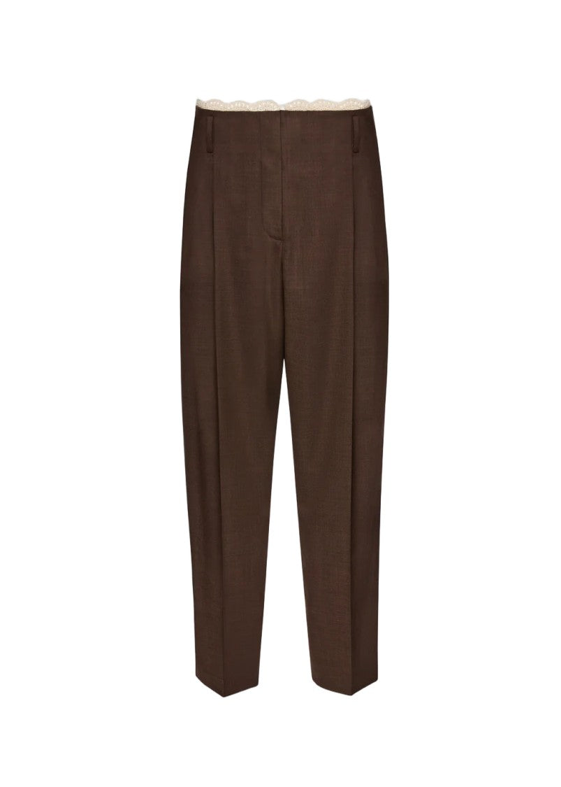 Magda Butrym Wool Tapered Trousers With Fabric Belt