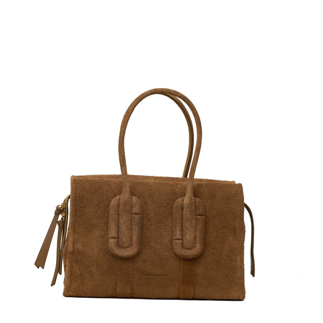 Marc Jacobs Structured Suede-Covered Bag With Dual Zipper And Padded Handles