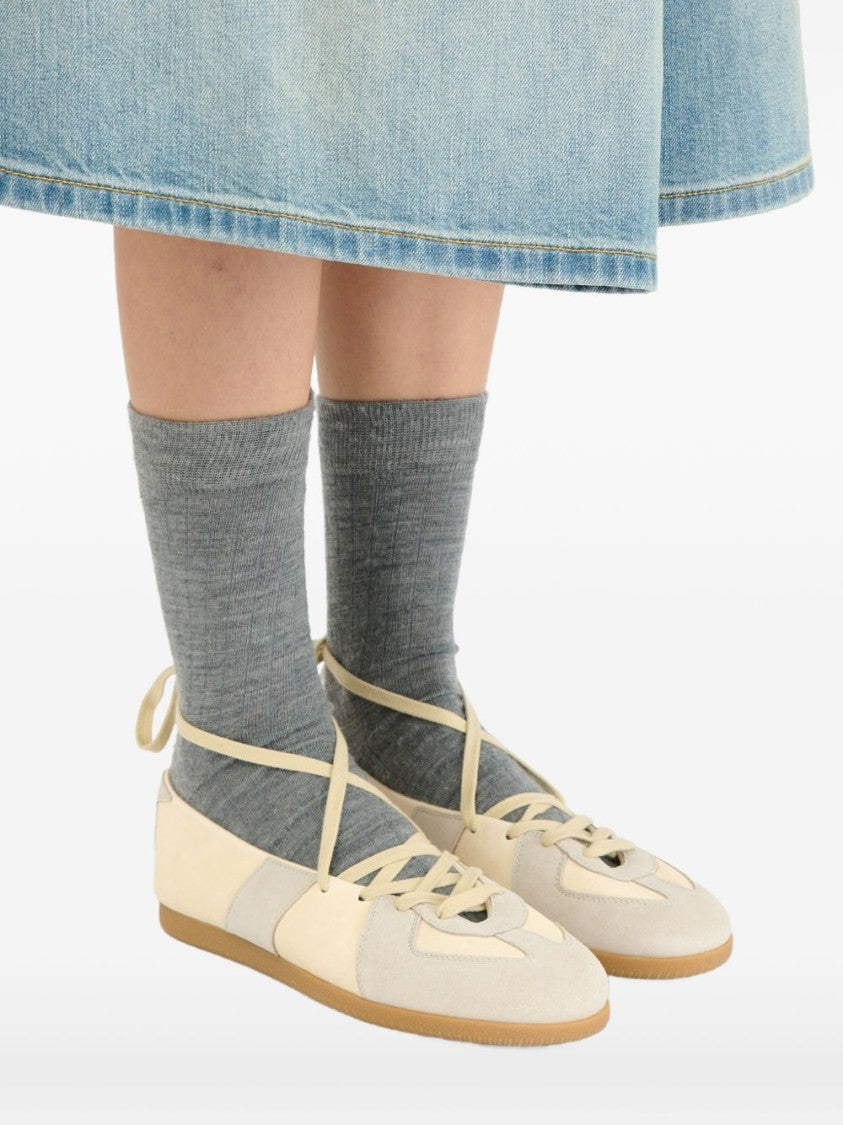 Maison Margiela Rounded Toe Suede Smooth Sneakers
