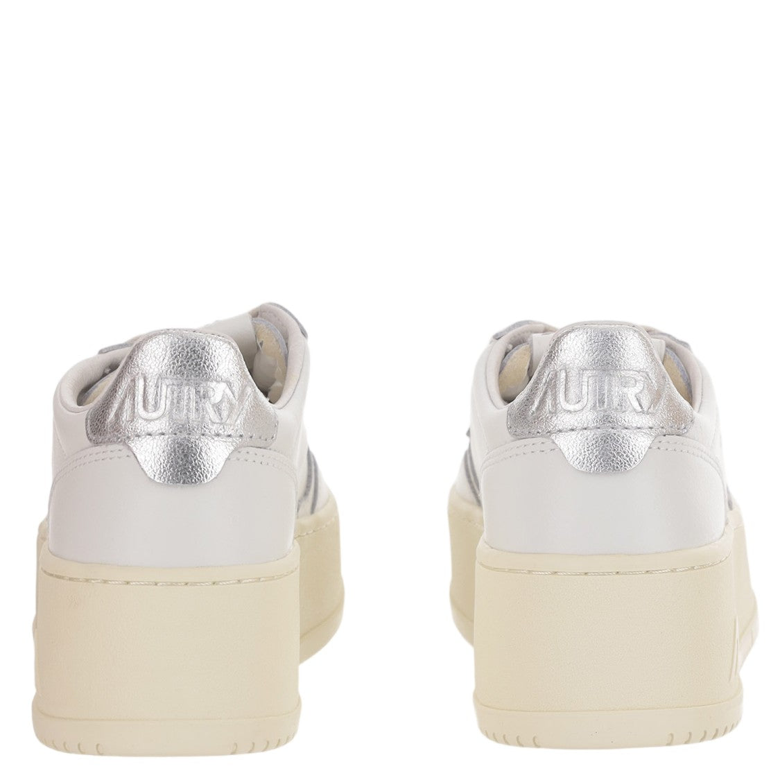 Autry Medalist Platform Low Leather Sneakers With Contrast Heel Tab