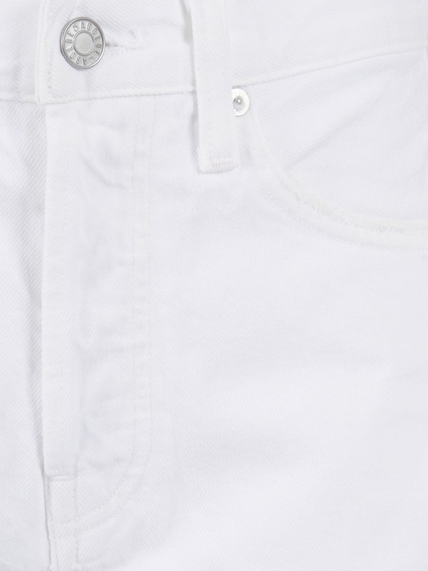 Agolde White Parker Five Pocket Denim Shorts