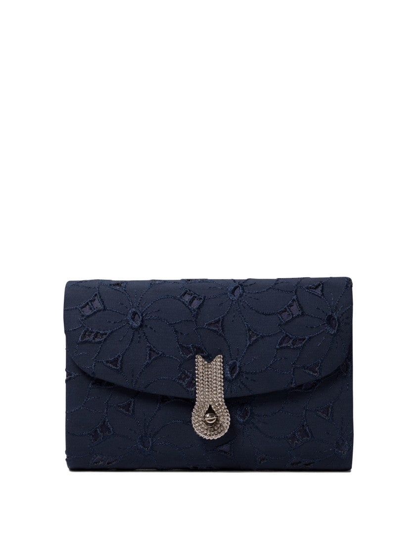 Amato Daniele Floral Textured Blue Crossbody Bag