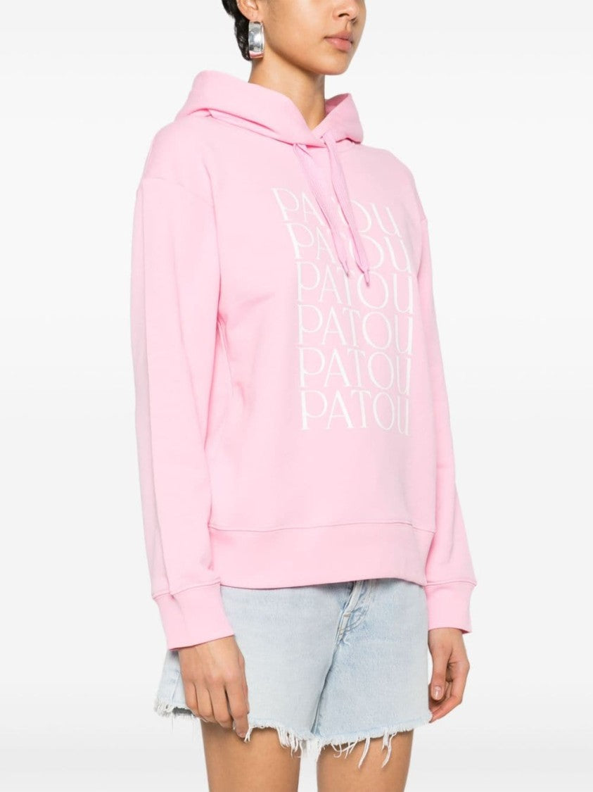 Patou Rose Pink Cotton Jersey Hoodie