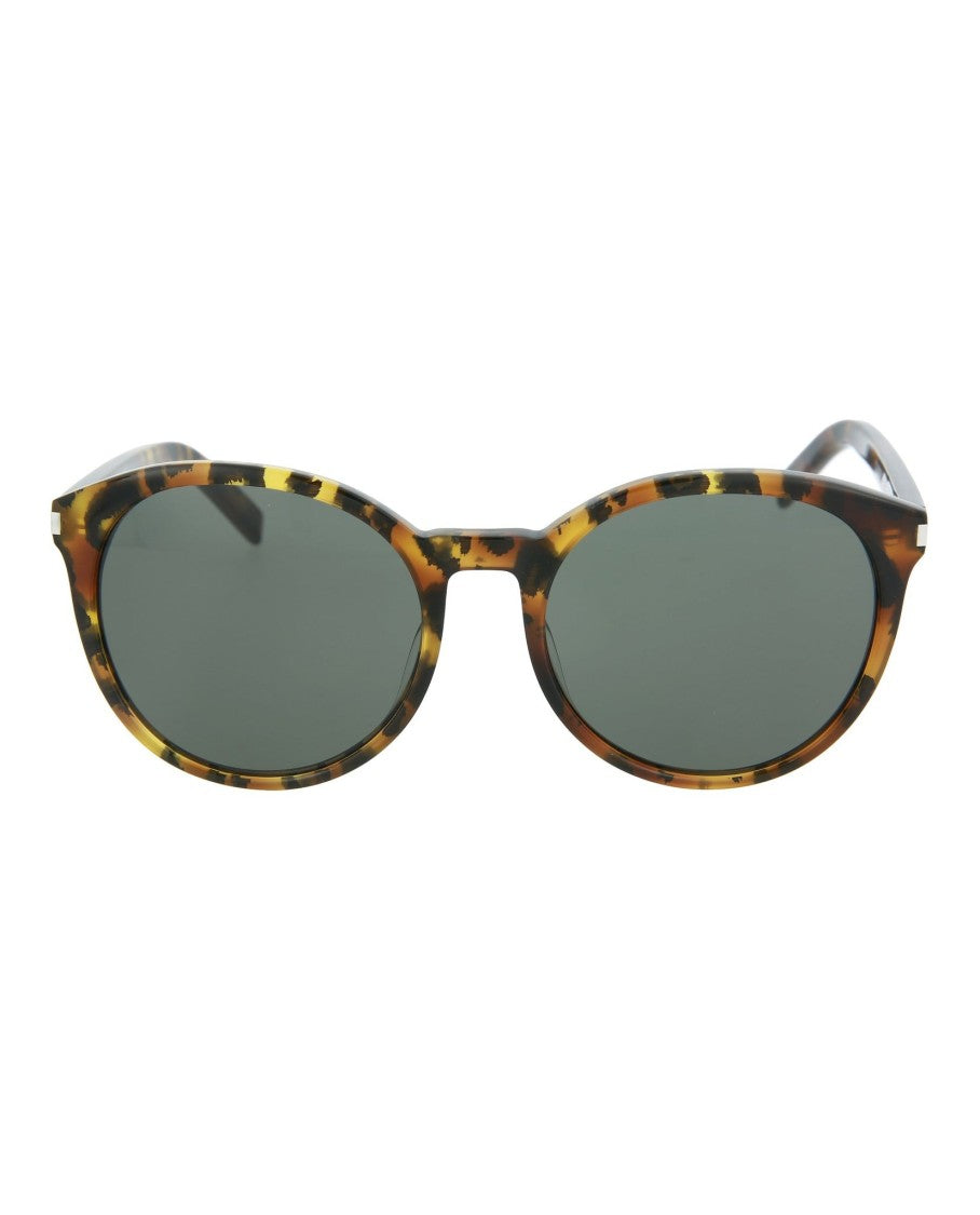 Saint Laurent Round-Frame Acetate Sunglasses With Saddle Nose Bridge