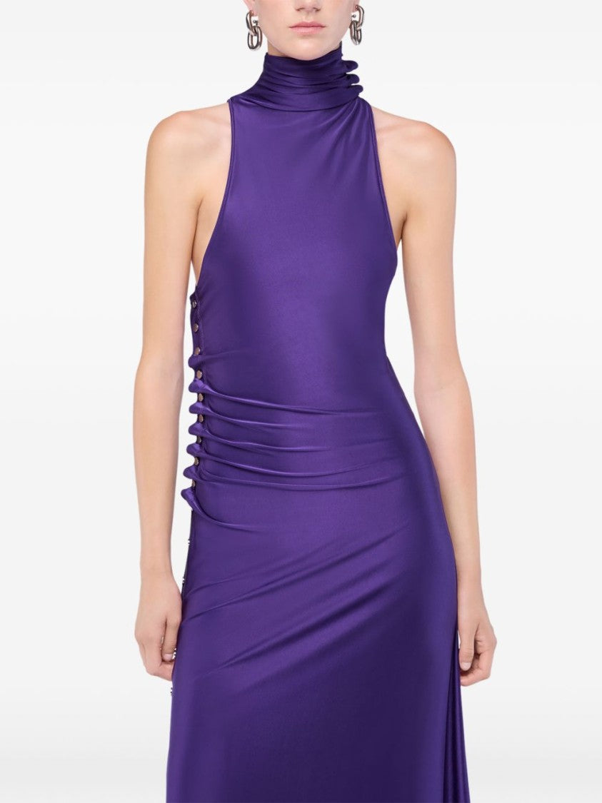 Rabanne Sleeveless Draped Cotton Dress