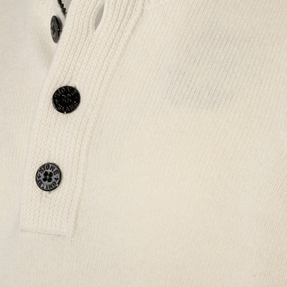 Stone Island High Ribbed Collar Sweater With Patch Accents