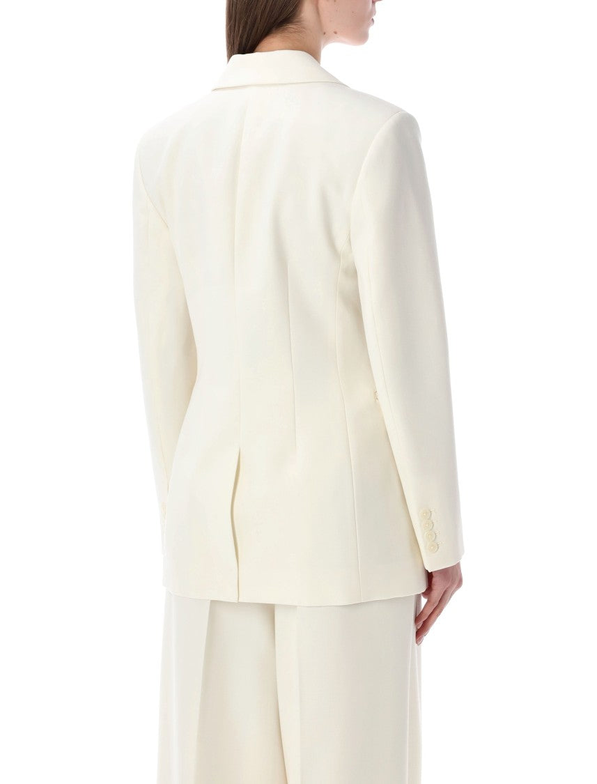 Anine Bing Tiphaine Ecru Doppiopetto Structured Blazer