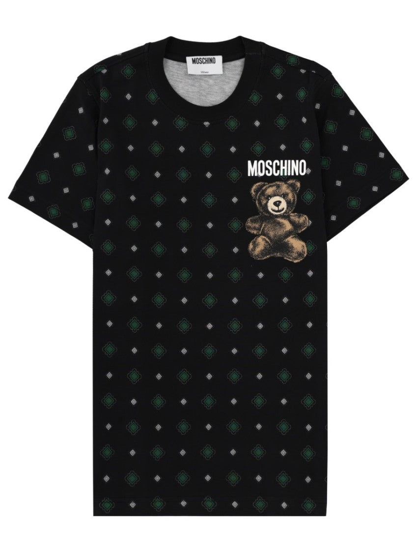 Moschino Black Diamond Pattern Teddy T-Shirt