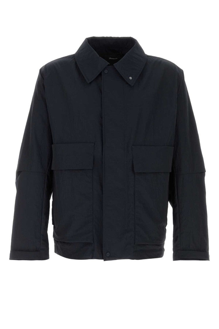 Herno Navy Blue Nylon Jacket