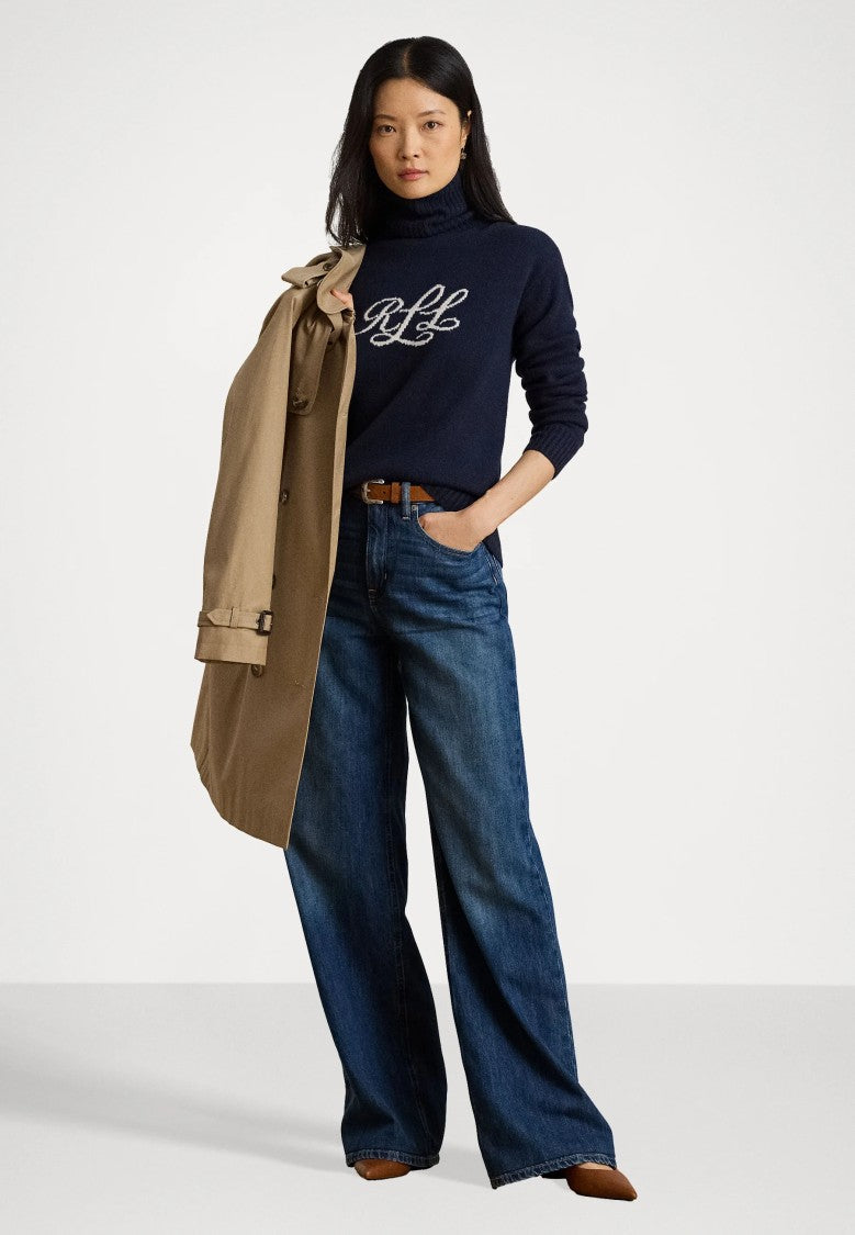 Lauren Ralph Lauren Navy Blue Jamarni Cashmere Pullover