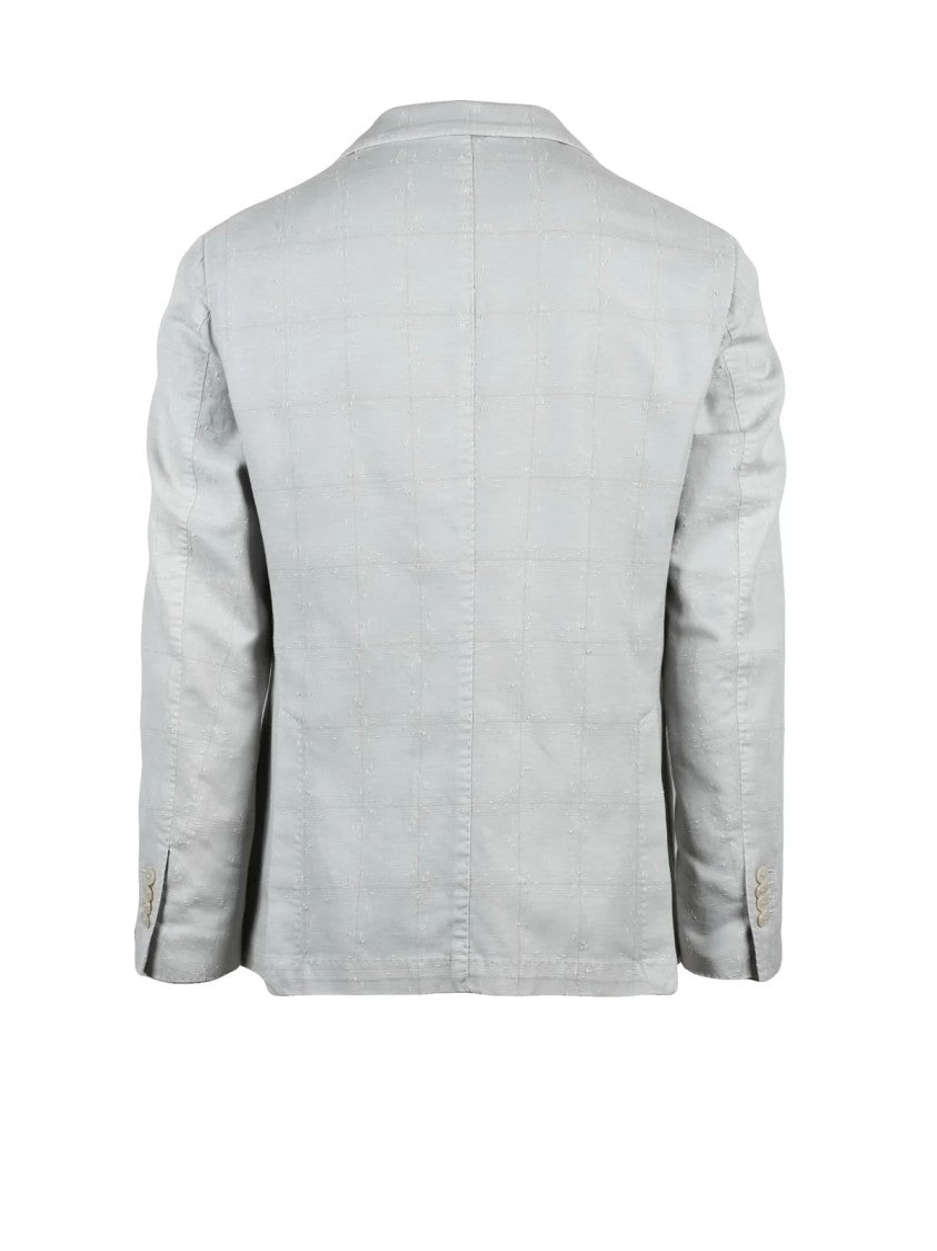 L.B.M. 1911 Light Grey Cotton Linen Polyamide Blazer Jacket