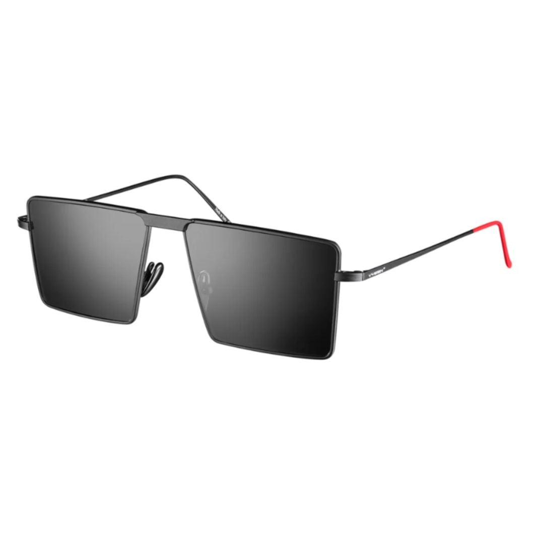 Vysen Fr-1 Rectangular Metallic Sunglasses With Red Accent