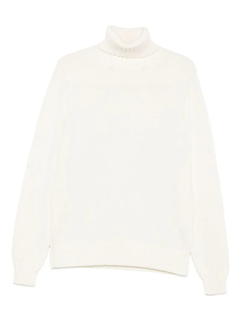 Filippo De Laurentiis Refined Turtleneck Sweater In Creamy Off-White Merino Wool