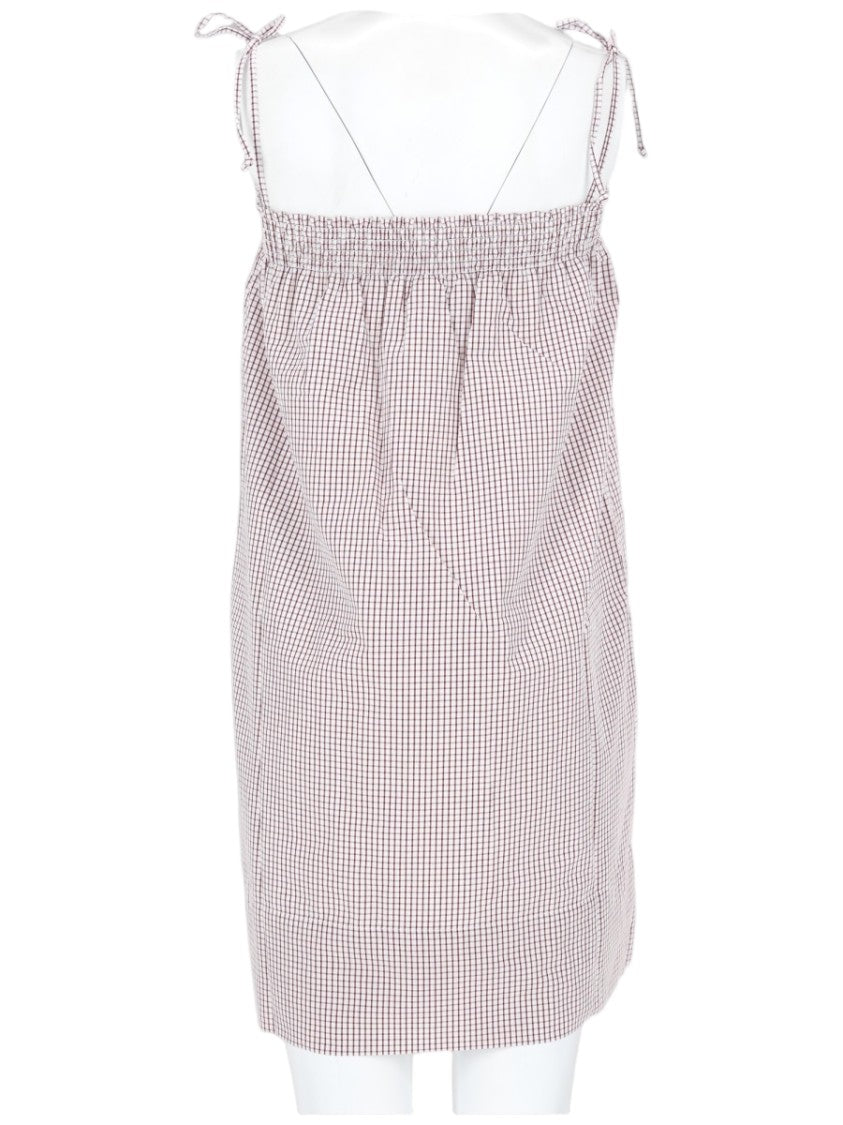 A.P.C. Iris Cotton Checkered Bows Mini Dress