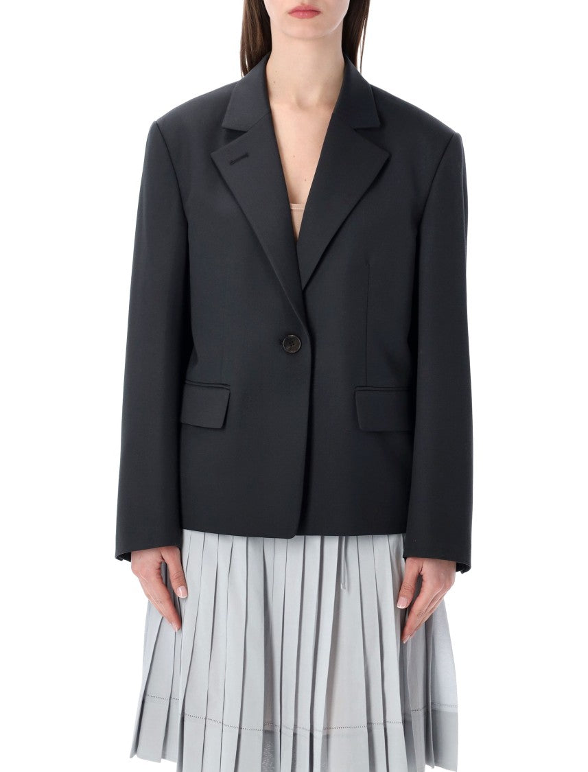 Low Classic Charcoal Tailored Jacket With Notched Lapels