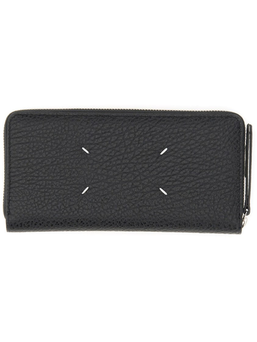 Maison Margiela Textured Cowhide Leather Zip Wallet