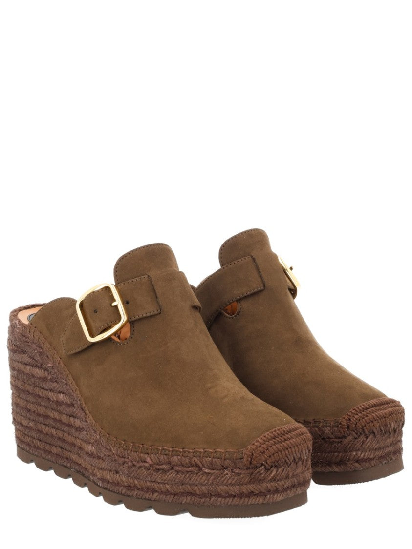 Stella Mccartney Gaia Wedge Buckle Platform Mules