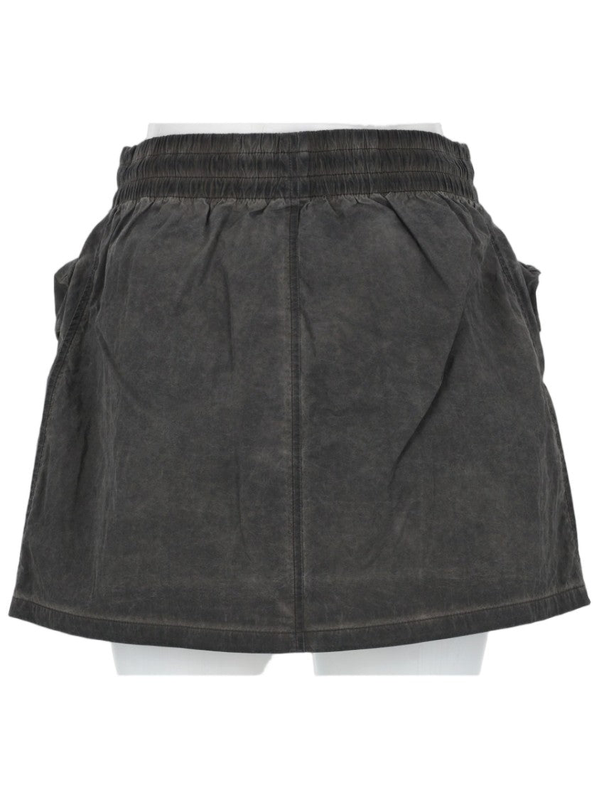 Diesel Black Nylon Cotton Flap Mini Skirt
