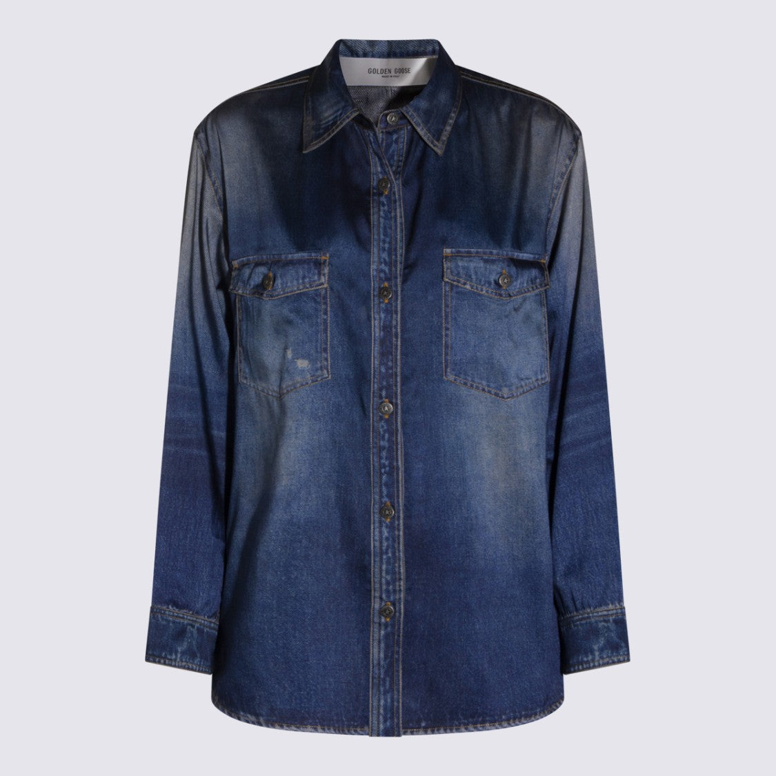 Golden Goose Vintage Denim Print Shirt