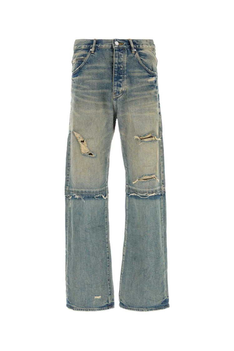 Purple Brand Relaxed Fit Patchwork Denim Jeans