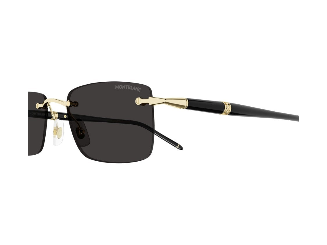 Montblanc Gold Mb0344s Rimless Square Sunglasses