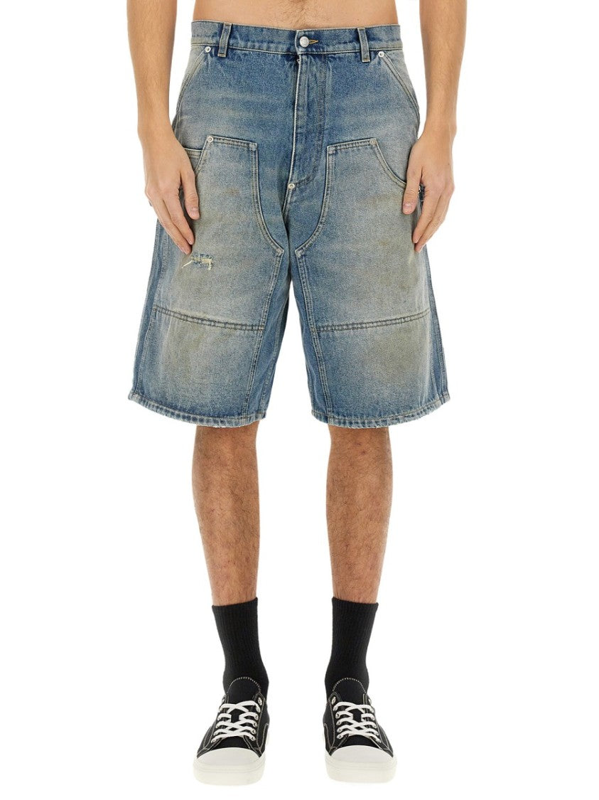 Moschino Denim Shorts With Faded Wash