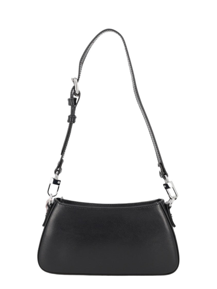 Vivienne Westwood Black Metallic Studded Cow Leather Shoulder Bag