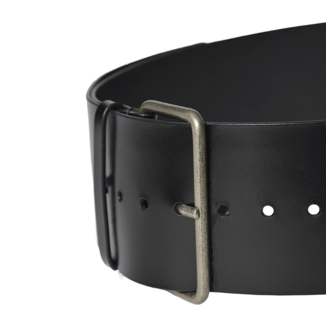 Ann Demeulemeester High-Waisted Brushed Leather Belt With Vintage-Effect Buckle