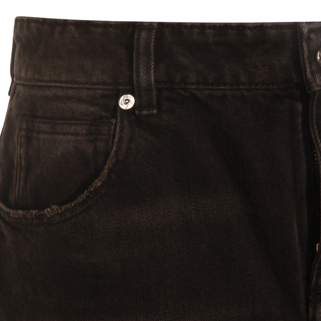 Blumarine Wide-Leg Black Jeans With Studded Floral Embellishments