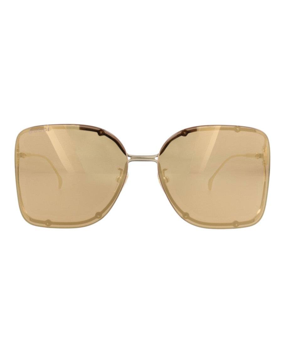 Gucci Square-Frame Metal Sunglasses