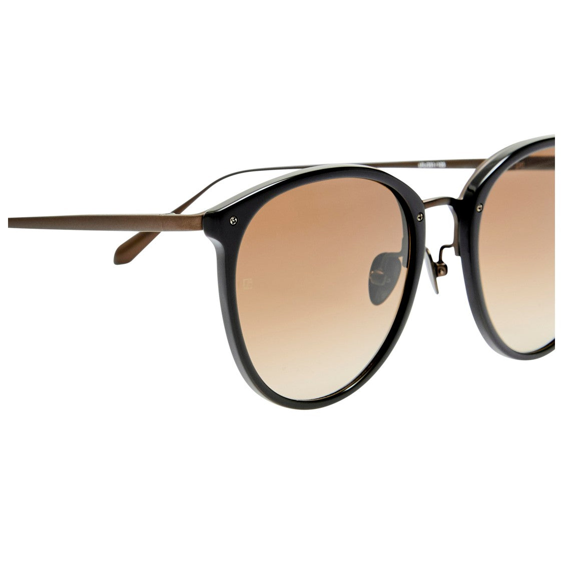 Linda Farrow Rounded Titanium Sunglasses With Gradient Brown Lenses