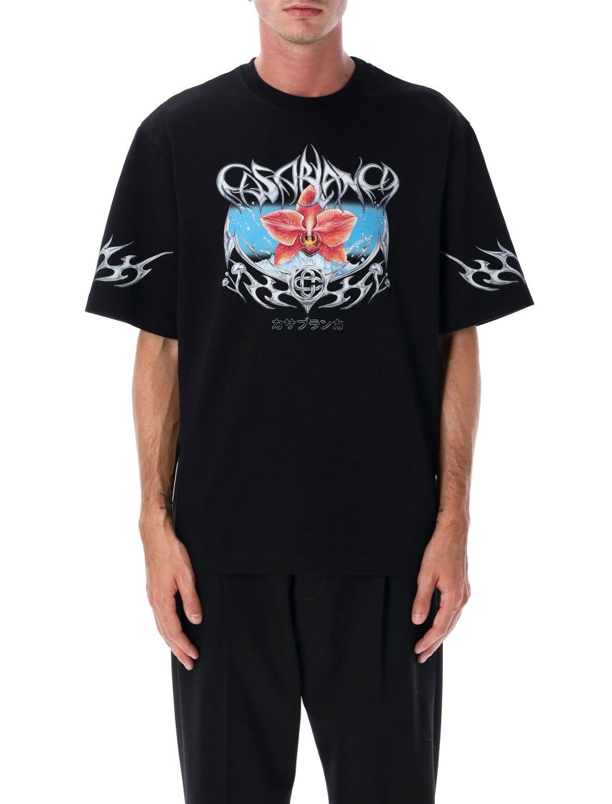 Casablanca Black Blades Oversized Graphic T-Shirt