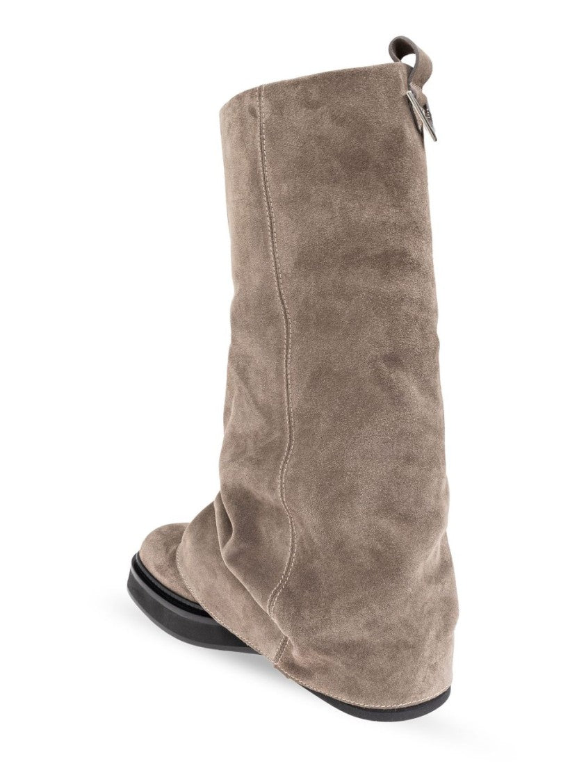 The Attico Soft Suede Slouchy Combat Boots