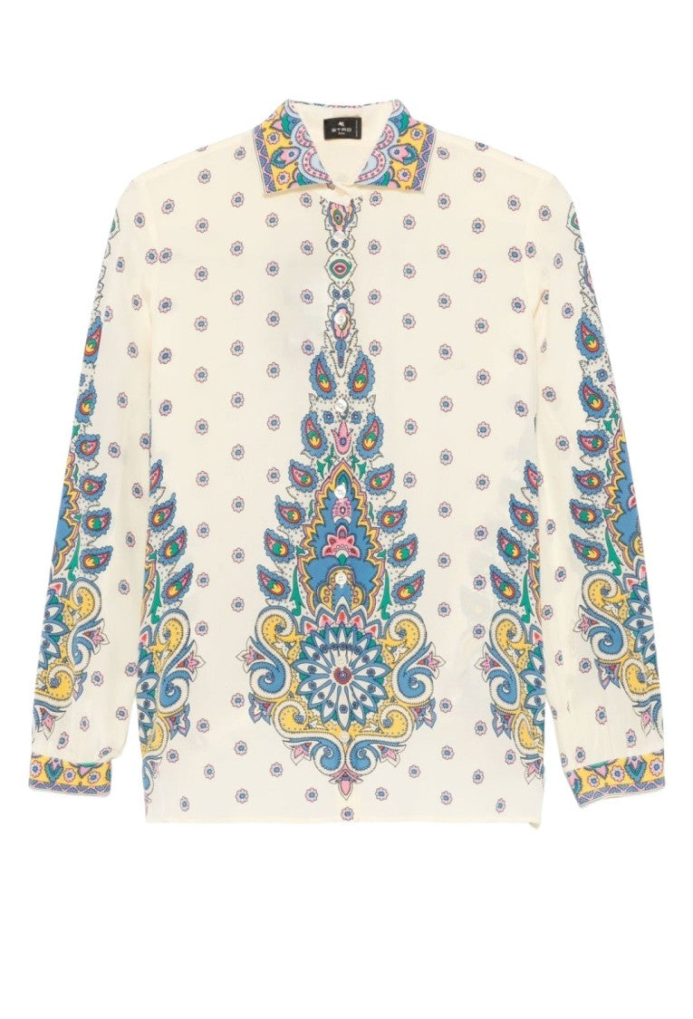 Etro Beige Paisley Silk Shirt